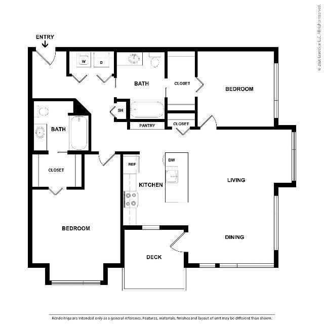 Two Bedroom Two Bath - Income Limited floor plan